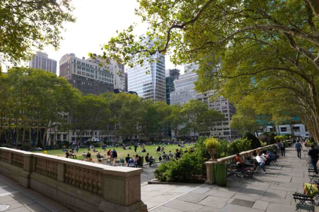 View of a park in New York City.