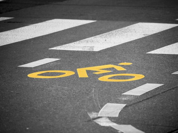 Road icon for bicycle lane