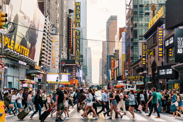 Busy Street Crossing